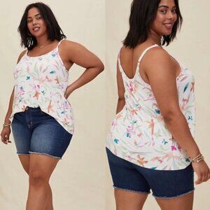 Torrid | Cream Super Soft Floral Swing Cami | Size 00